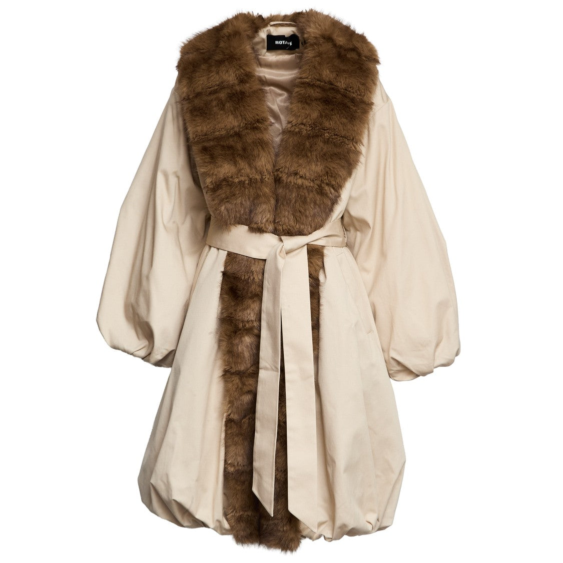 Rotate Donatella Coat With Faux Fur Collar