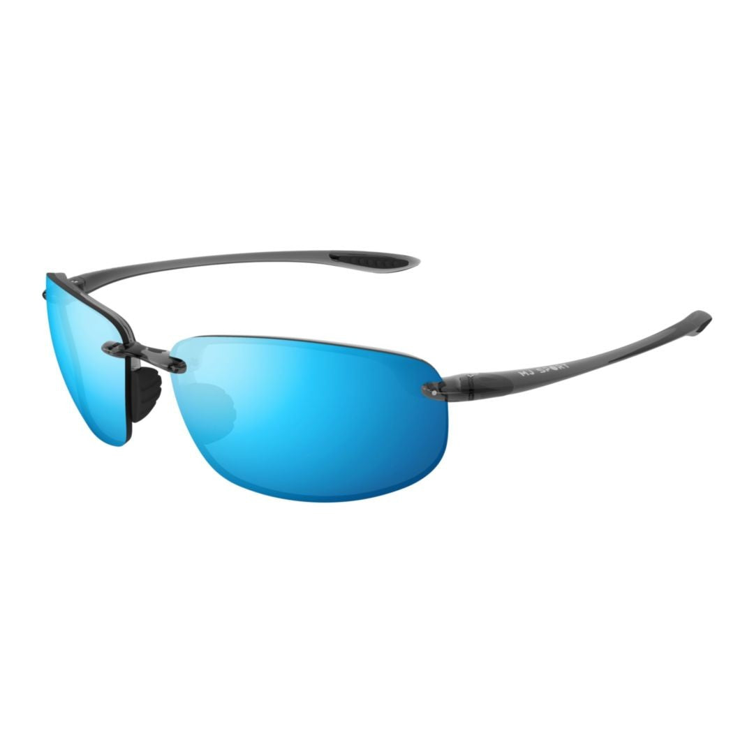 Maui Jim Hookipa Rimless Sunglasses With Vibrant Blue Mirrored Lenses