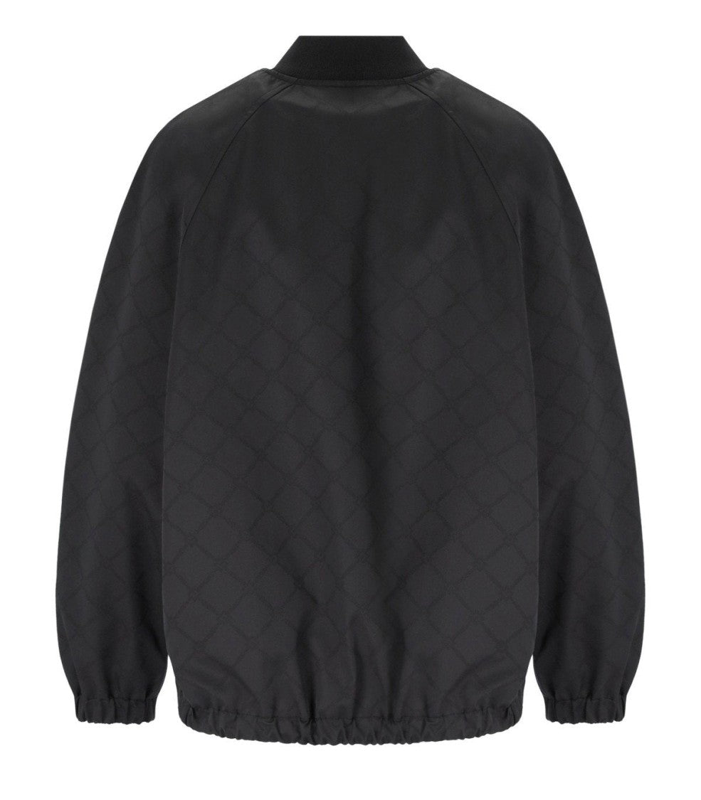 Elisabetta Franchi Black Jacquard Bomber Jacket