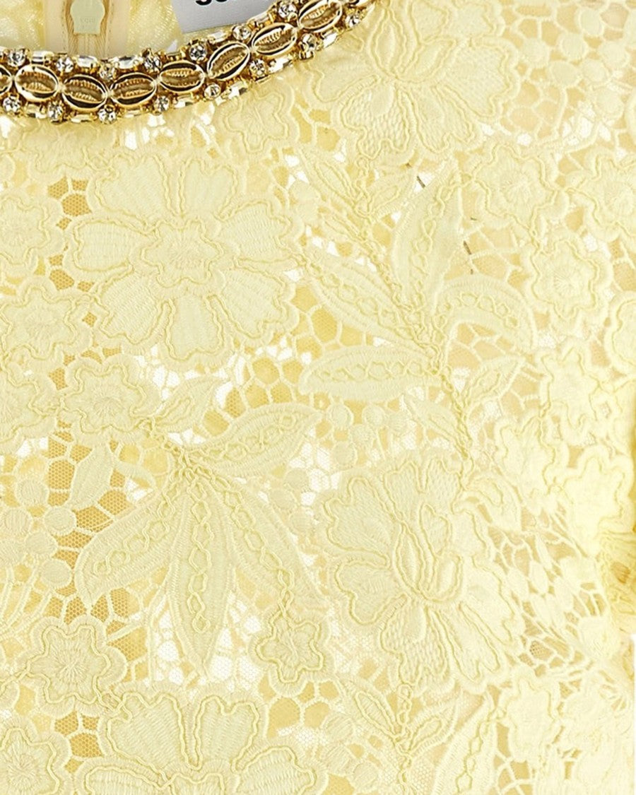 Self-Portrait Yellow Lace Top