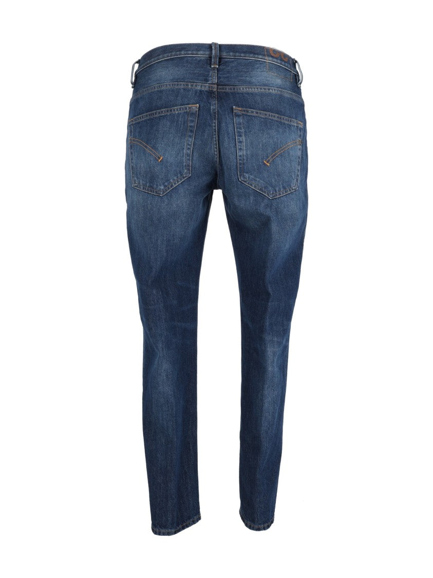 Dondup Medium Blue Denim Jeans With Classic Five-Pocket Design
