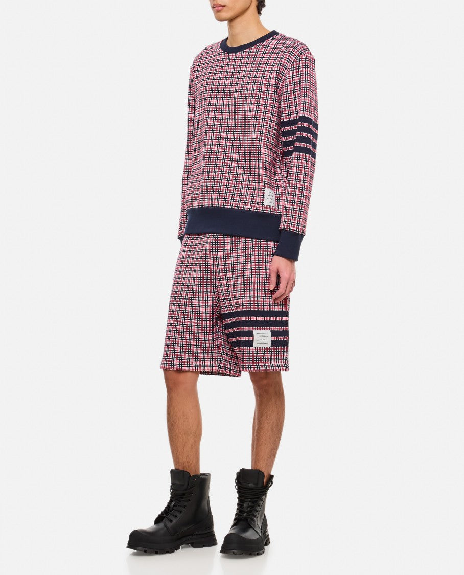 Thom Browne 4 Bar Cotton Crewneck Sweatshirt