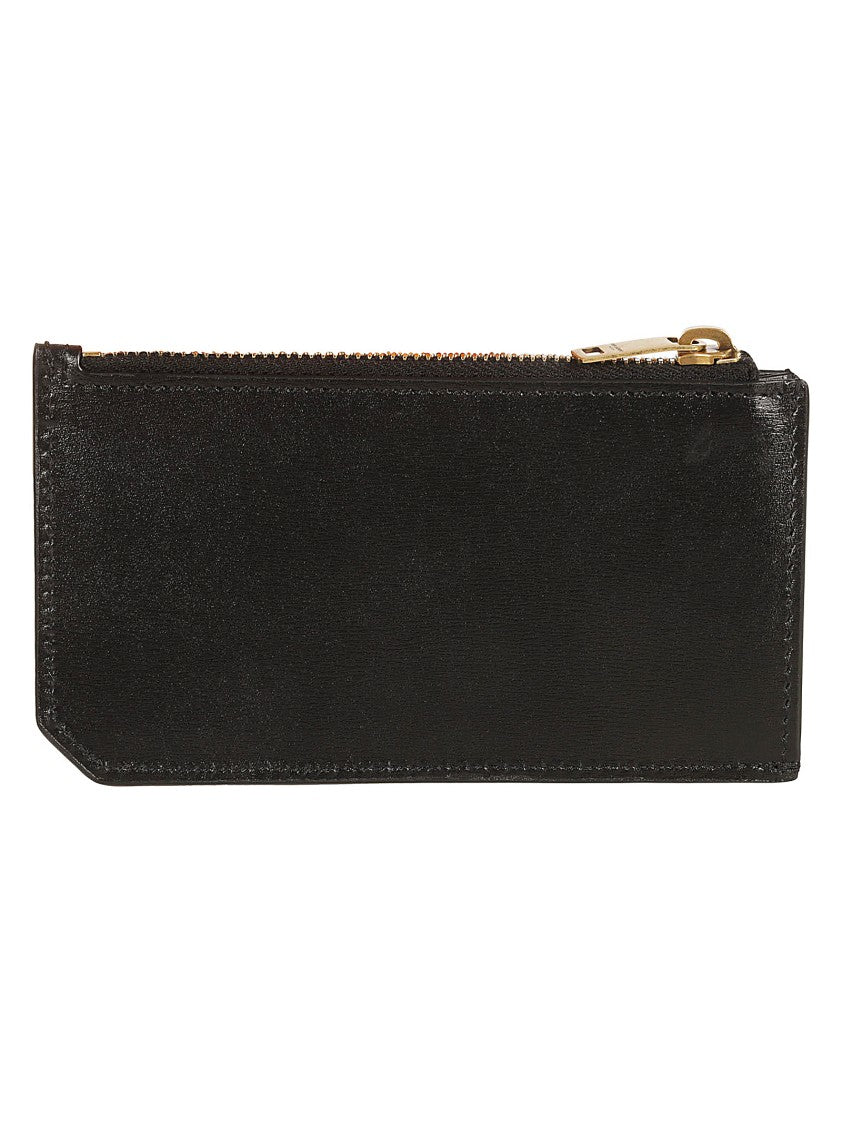 Saint Laurent Calfskin Wallet With Zip Closure