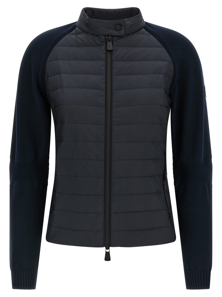 Moncler Grenoble Quilted Goose Feather Padded Cardigan With Stretch Viscose Blend Design