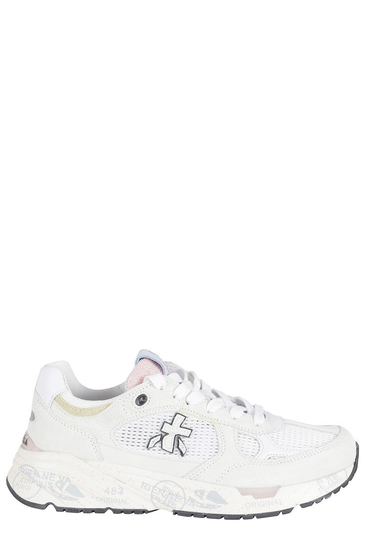 Premiata White Mased 8206 Suede-Trim Polyester Sneakers