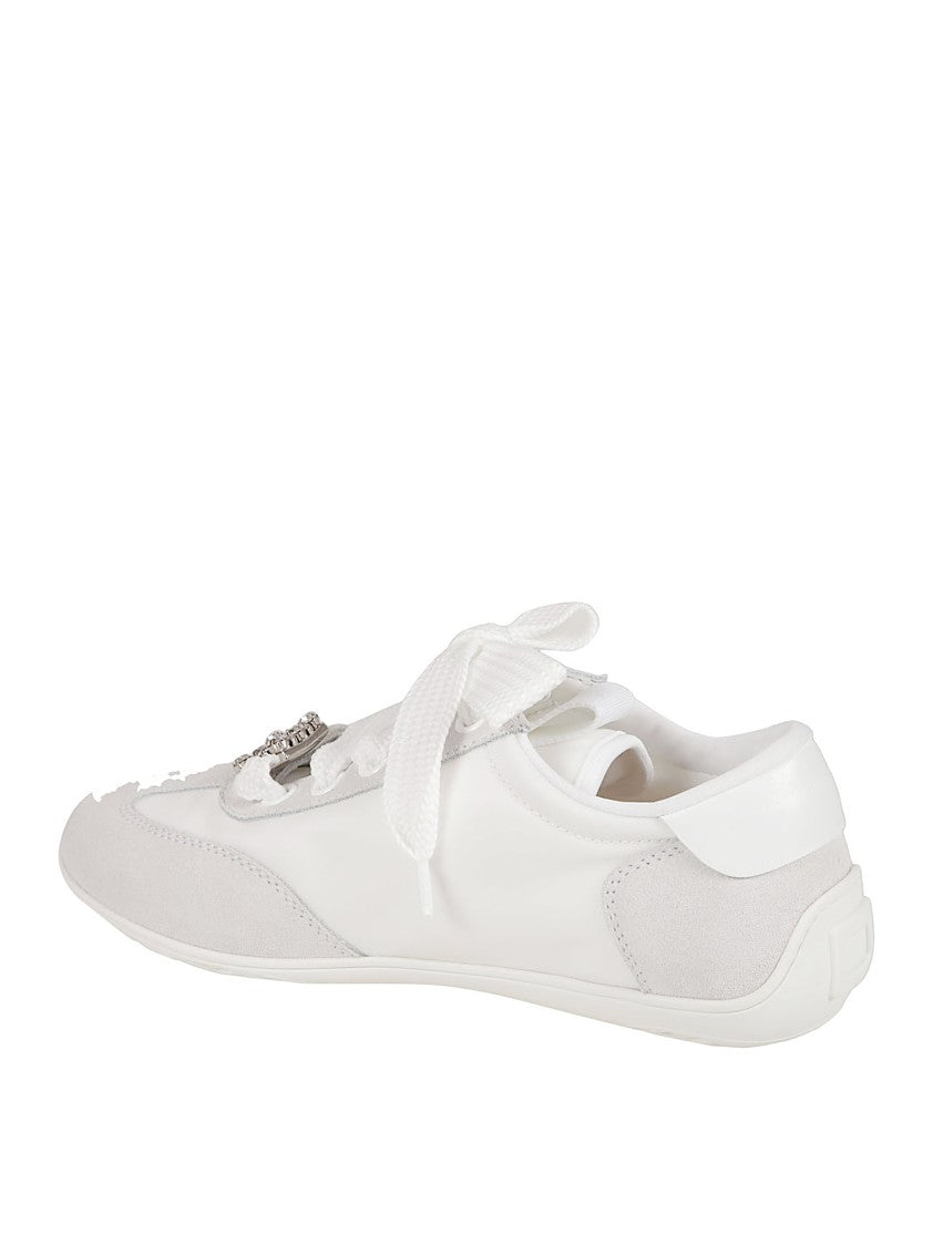 Roger Vivier Low-Profile White Sneakers With Calfskin