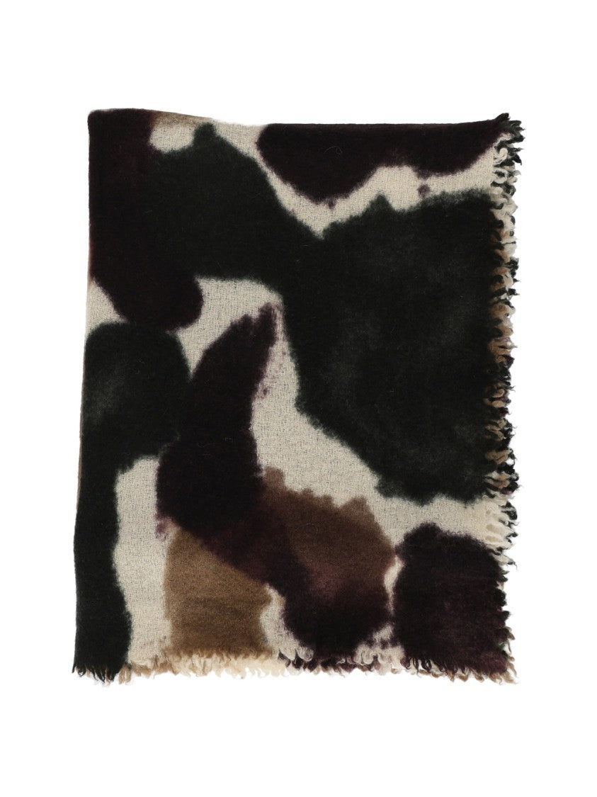 Faliero Sarti Rectangular Abstract Pattern Scarf With Fringed Edges