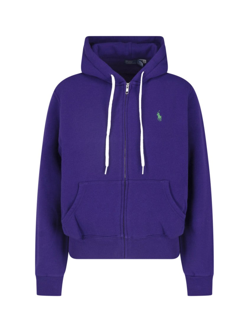Polo Ralph Lauren Cropped Zip Drawstring Hoodie