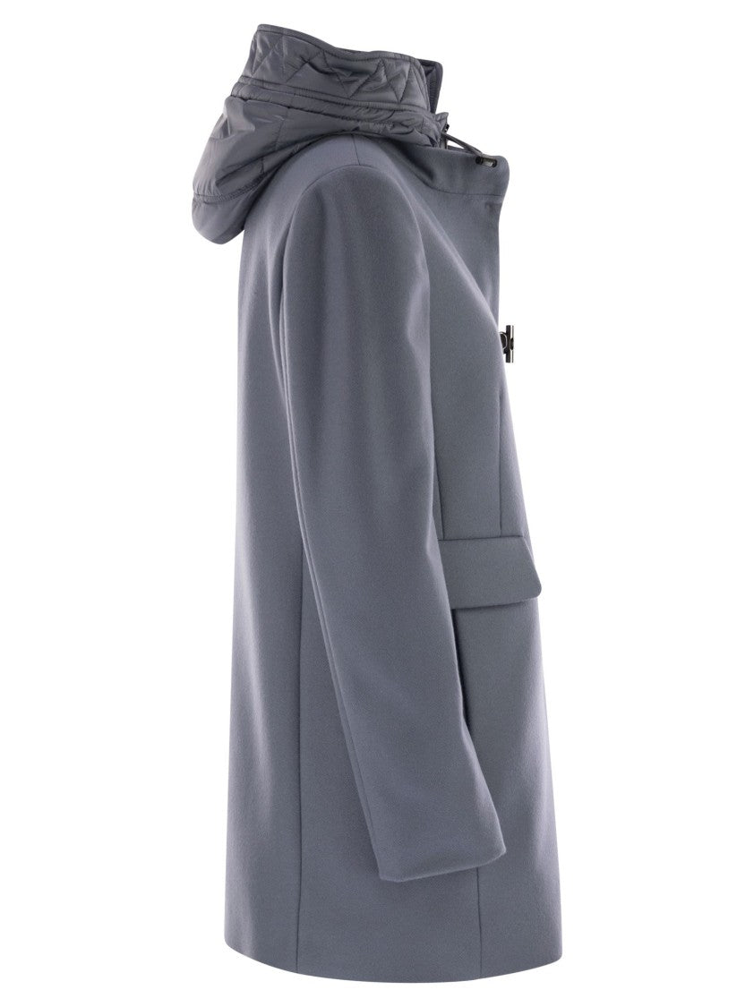 Fay Toggle Coat In Wool Cloth