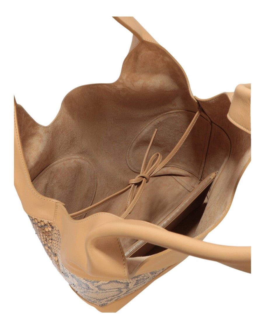 Ferragamo Cut-Out Snake Embossed Hobo Bag