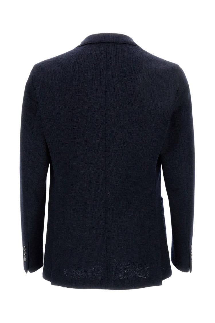 Boglioli Blue Classic Single-Breasted Tailored Wool Jacket