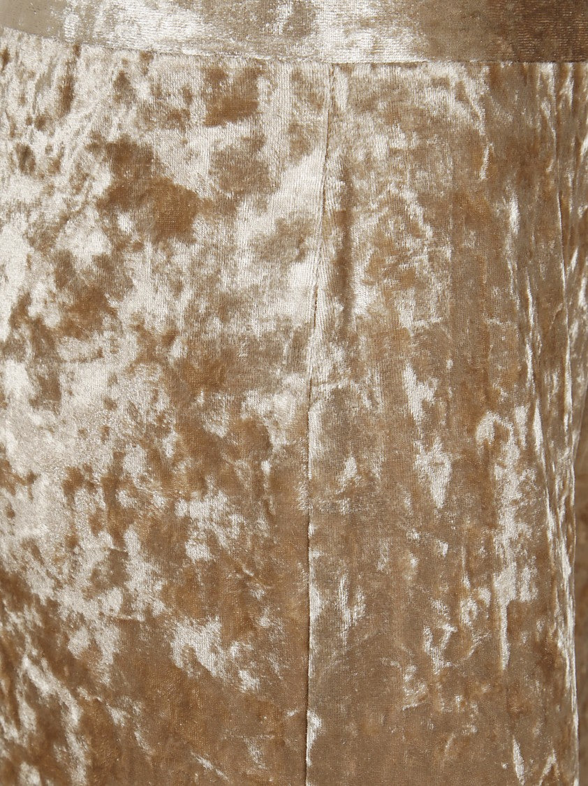 Forte Forte Relaxed Straight-Leg Pants With Internal Belt And Crushed Velvet Finish