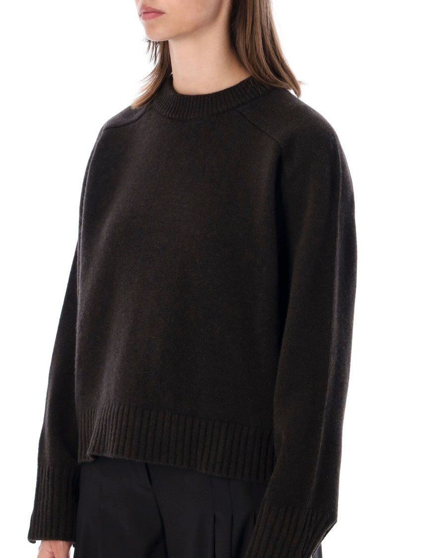 Soeur Boxy Knit Crewneck Sweater With Ribbed Finishes
