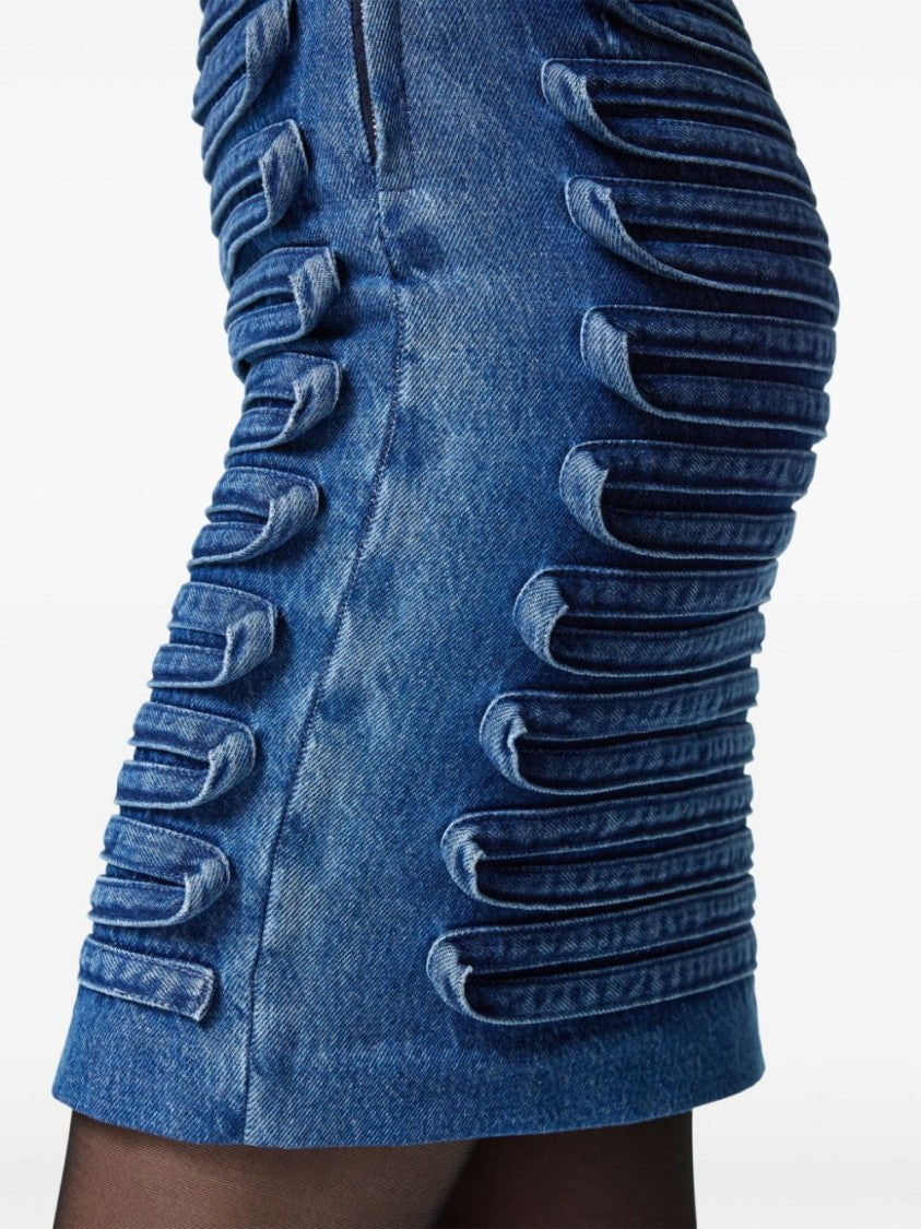 Versace Indigo Blue High Waist Denim Skirt