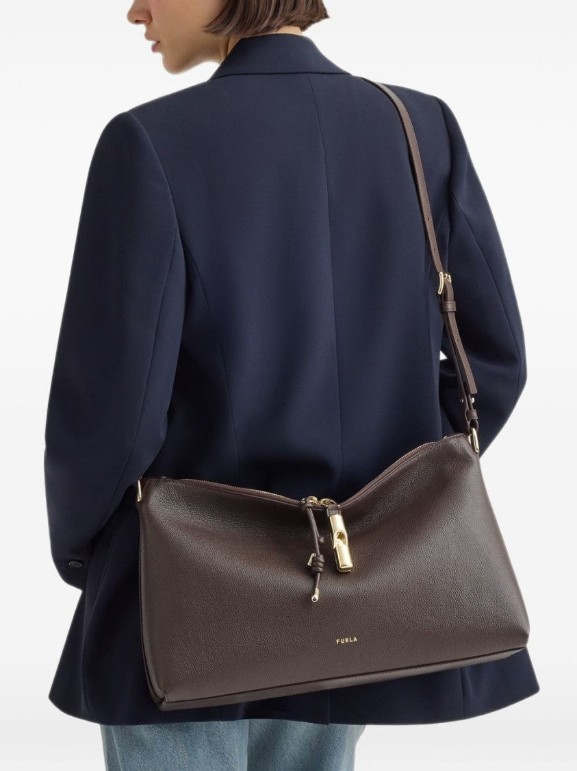 Furla Textured Leather Gold Hardware Bag