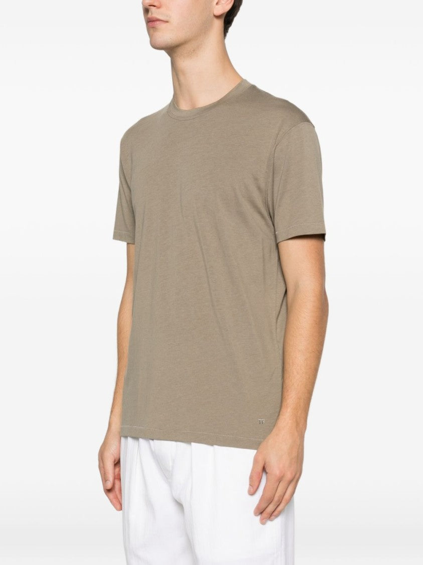 Tom Ford Logo Embroidered Crew Neck T-Shirt