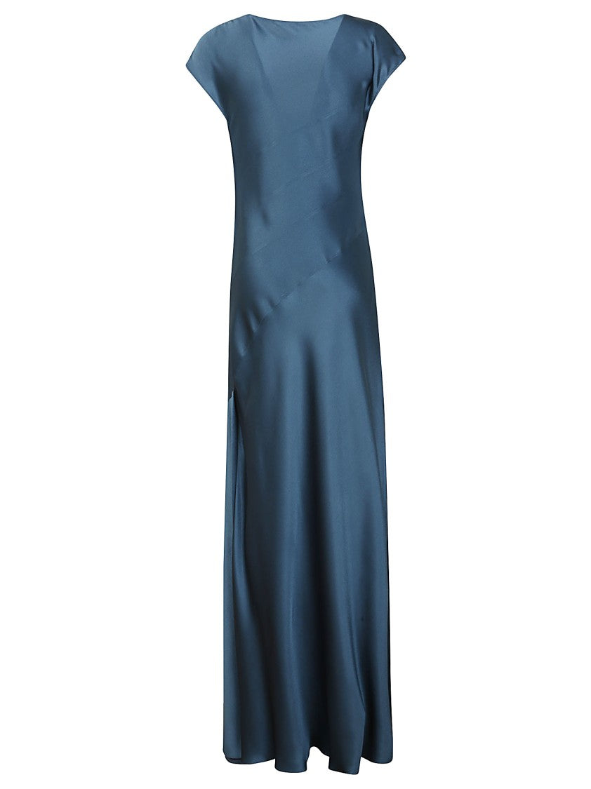 Alberta Ferretti Flowing Maxi Dress With Cap Sleeves