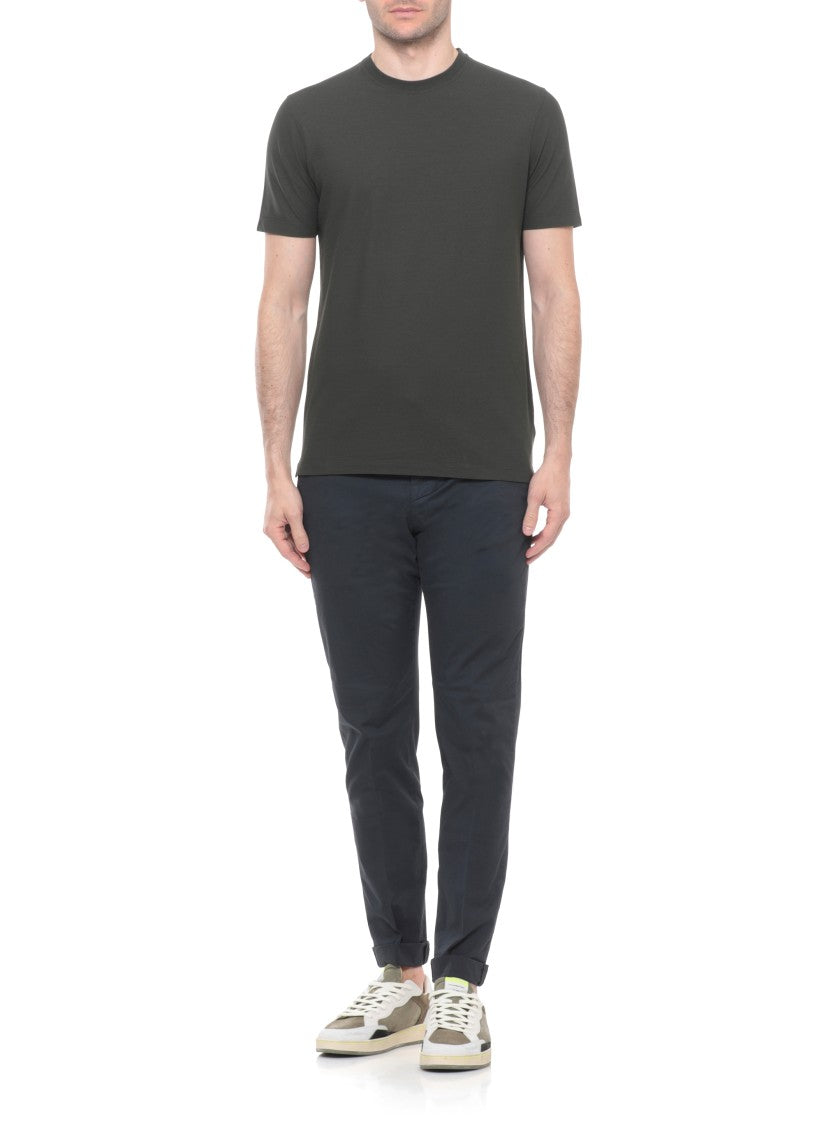 Zanone Green Cotton Crewneck T-Shirt