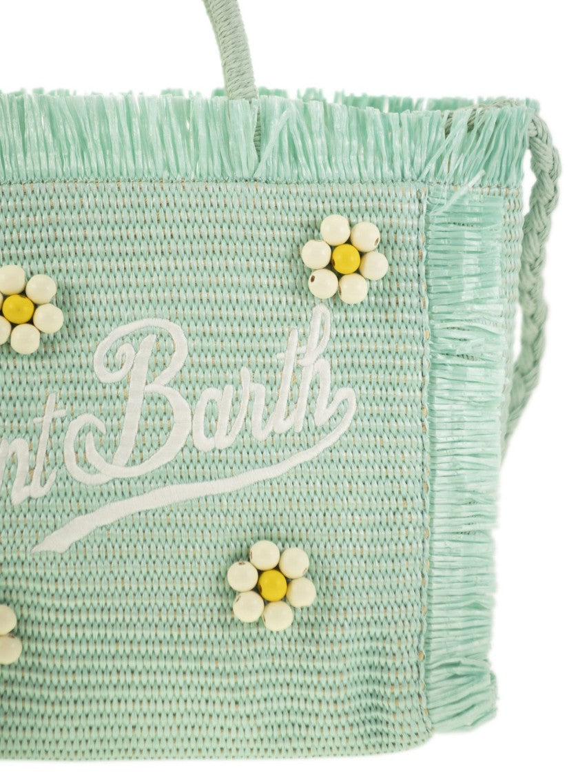 Mc2 Saint Barth Colette - Straw-Effect Bag With Embroidered Logo