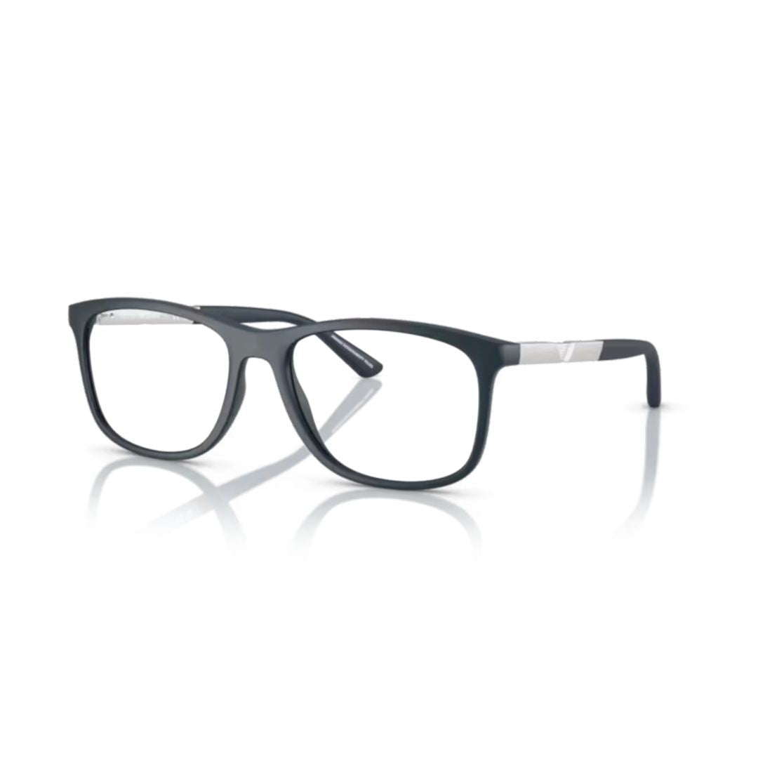 Emporio Armani 0Ea3247 Rectangular Matte Finish Eyeglasses With Geometric Temples