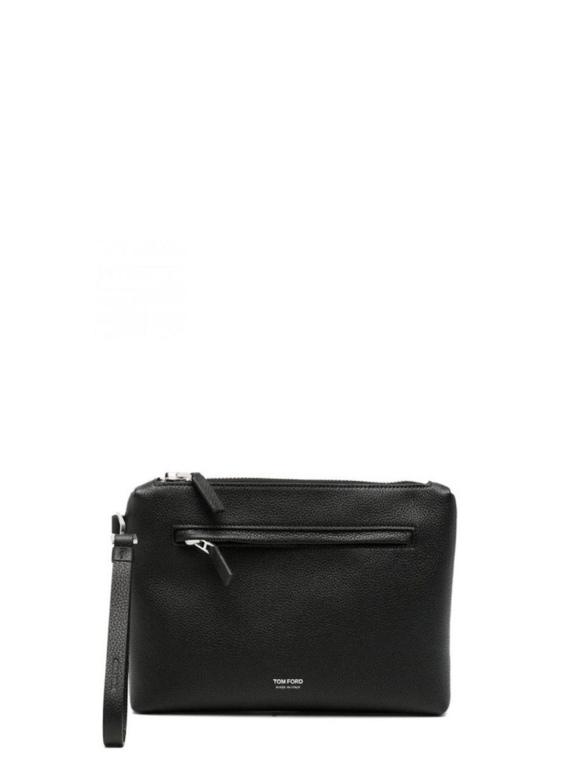 Tom Ford Pebbled Leather Belt Bag With Metallic Zipper Details