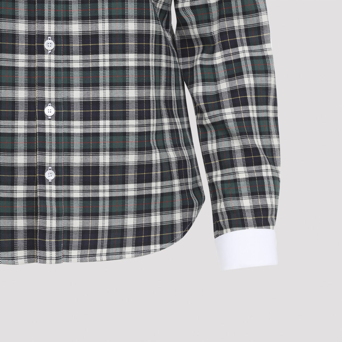 Celine Checkered Cotton Shirt With Contrasting White Details