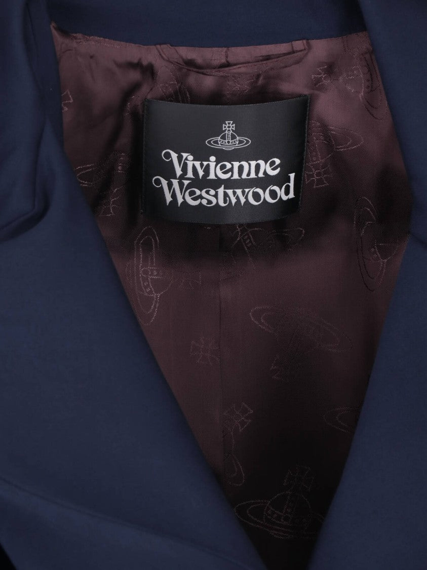 Vivienne Westwood Navy Drunken Tailored Virgin Wool Suit Jacket