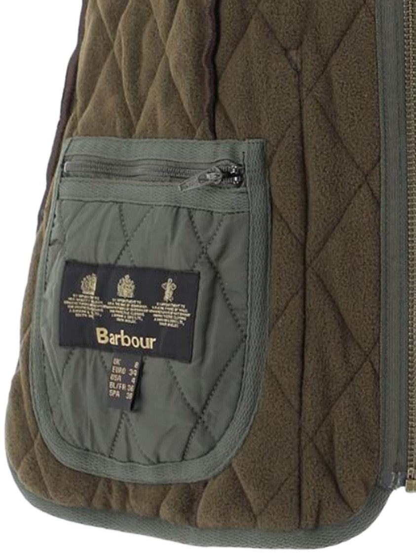 Barbour Olive Green Reversible Quilted Nylon Vest