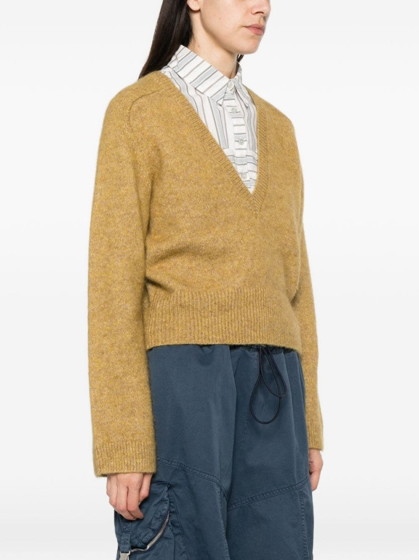 Ganni Mohair Blend Soft V-Neck Sweater