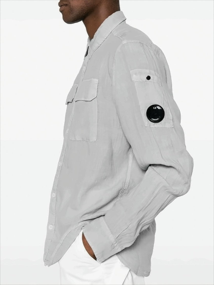 C.P. Company Long-Sleeve Casual Shirt With Classic Collar And Flap Pockets