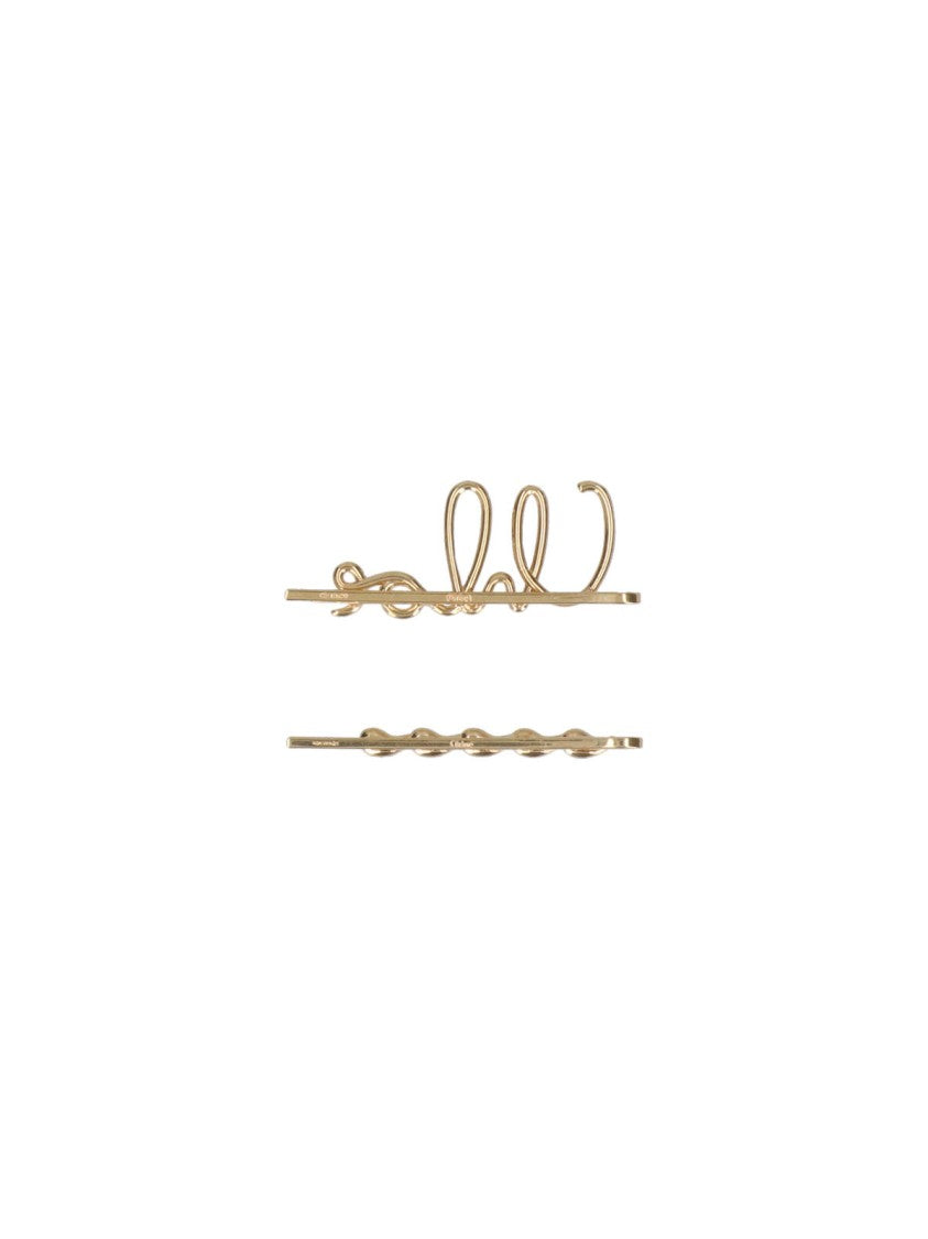 Chloé Gold-Tone Brass Hair Clips With Elegant Designs