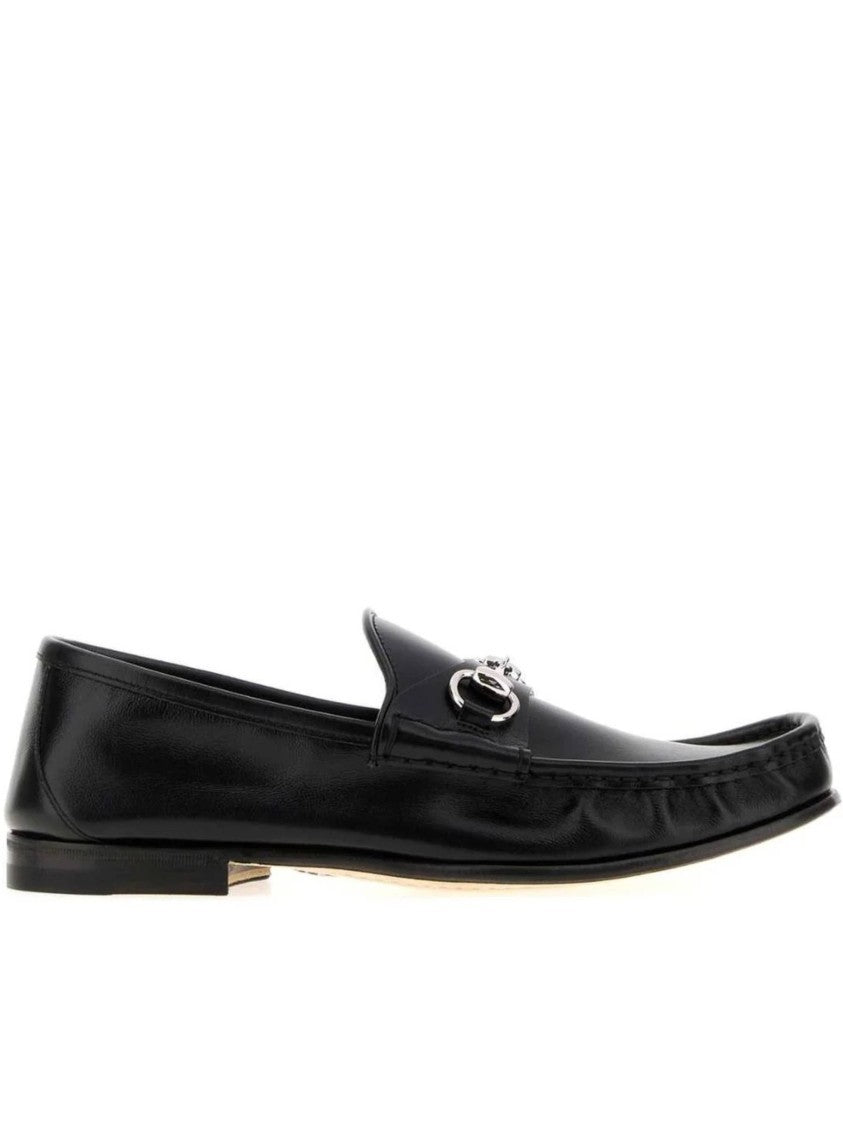 Gucci Black Lugano Leather Loafers