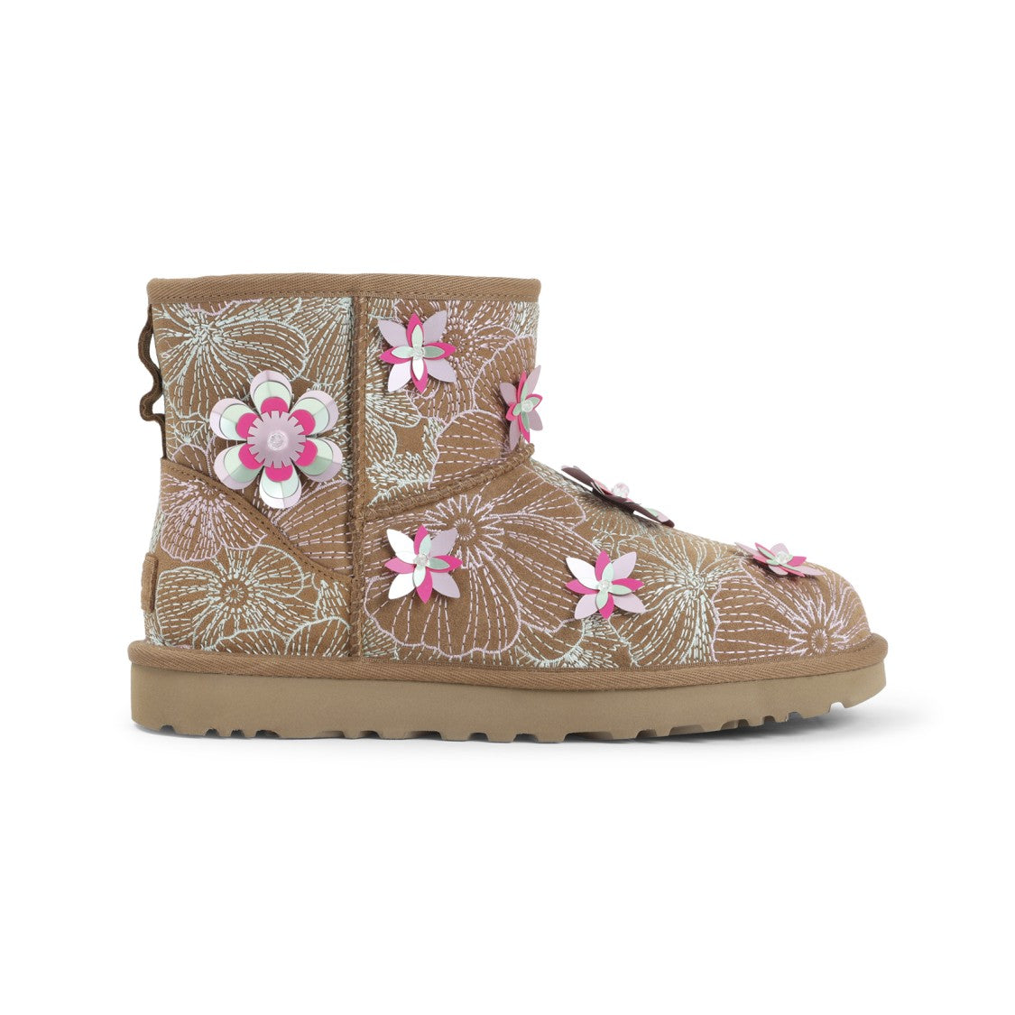 Ugg Playful Floral Ankle Boots With 3D Appliqués