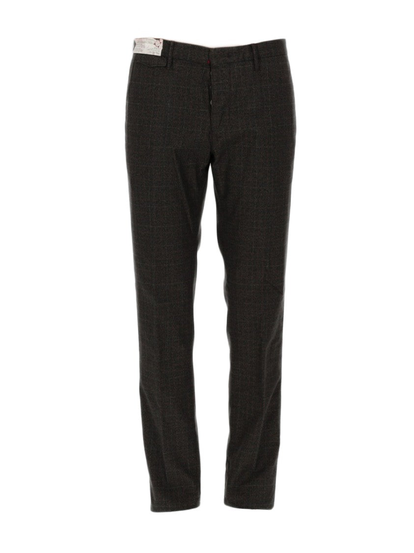 Incotex Deep Hues Checkered Cotton Tailored Pants