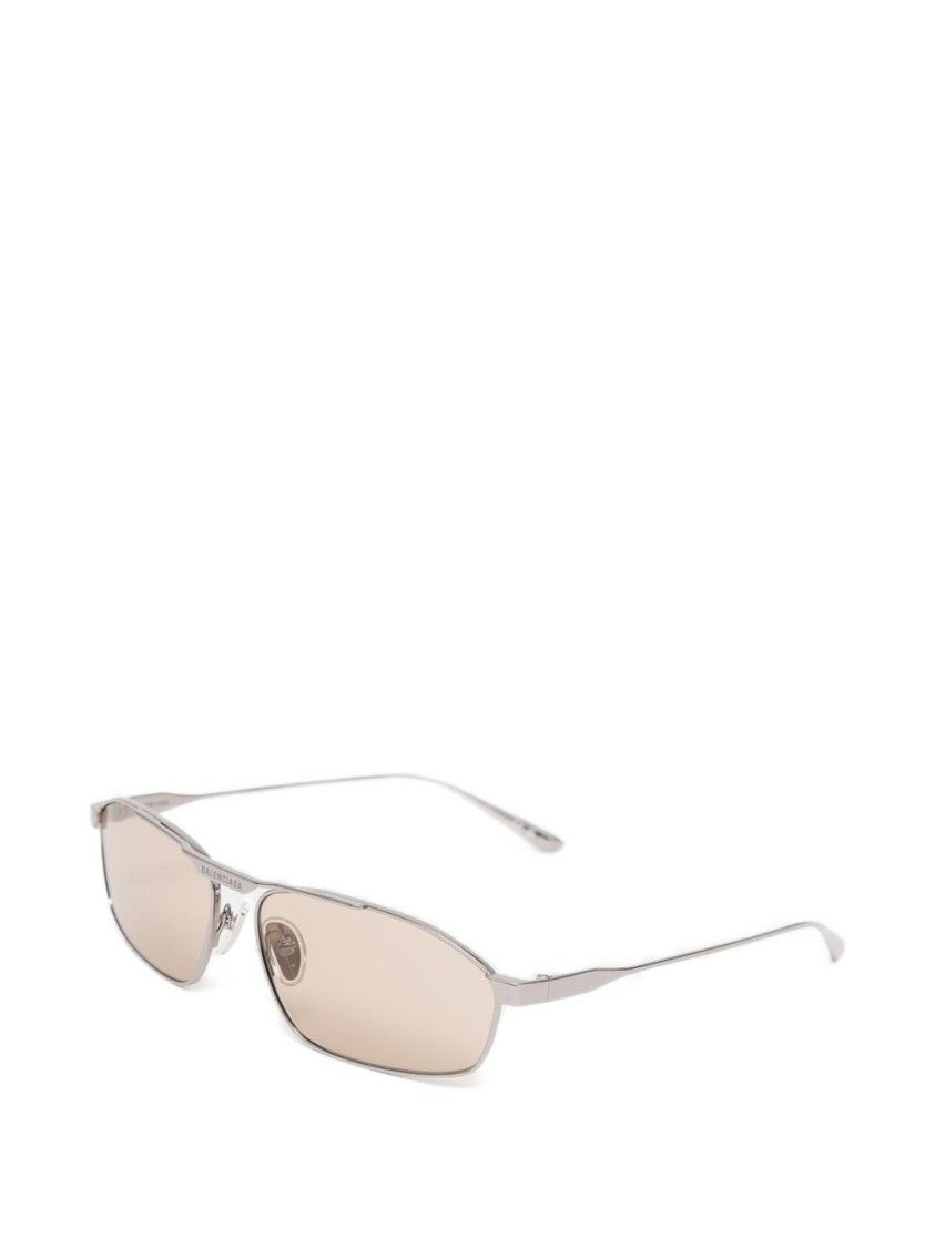 Balenciaga Narrow Rectangular Silver Sunglasses
