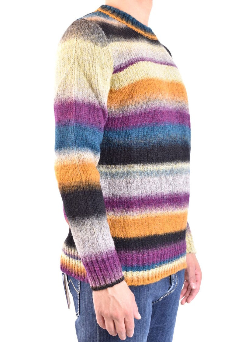 Dondup Horizontal Stripe Knitwear Sweater In Multicolor Palette