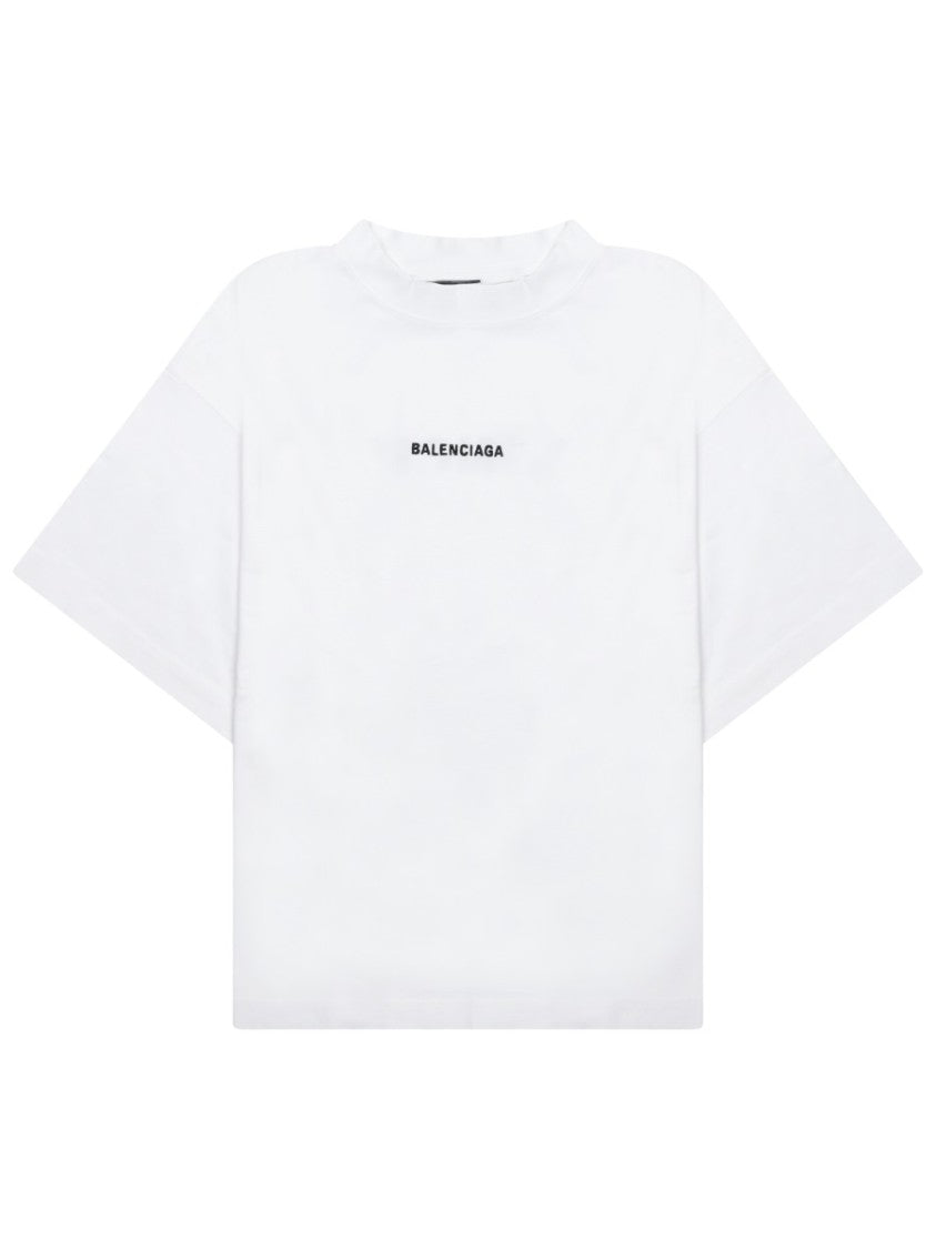 Balenciaga Cropped Cotton T-Shirt With Signature Logo
