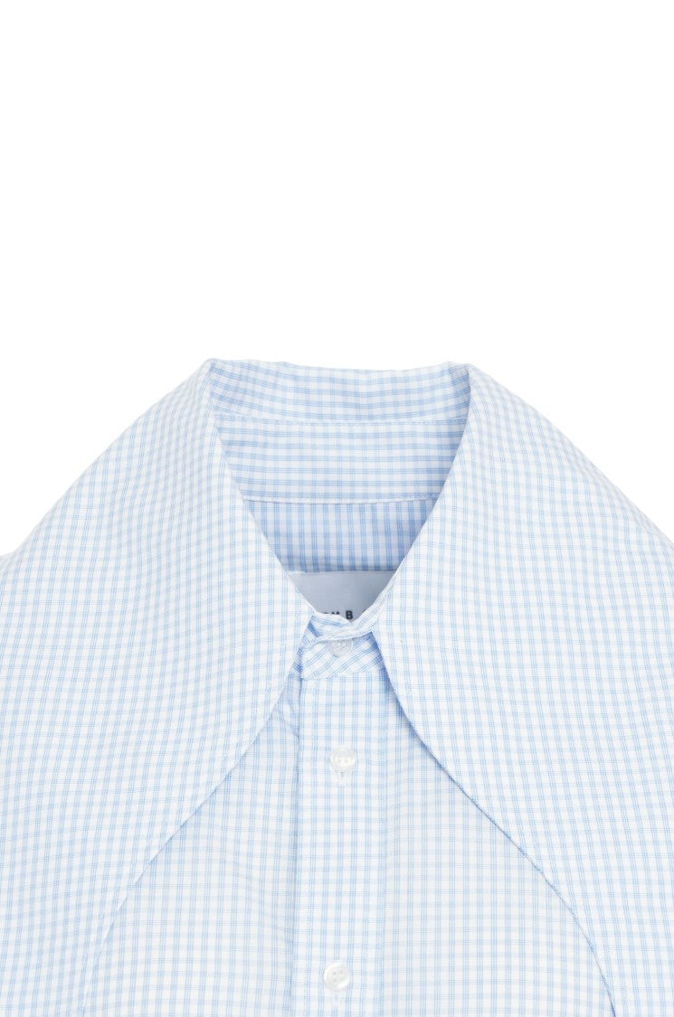 Bombo Studio Checkered Shirt With Distinctive Wide Collar And Oversized Silhouette