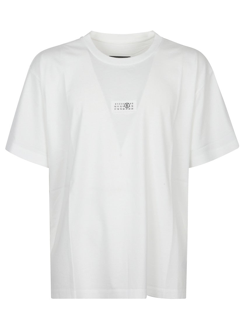 Mm6 By Maison Margiela Minimalist Logo White Cotton T-Shirt