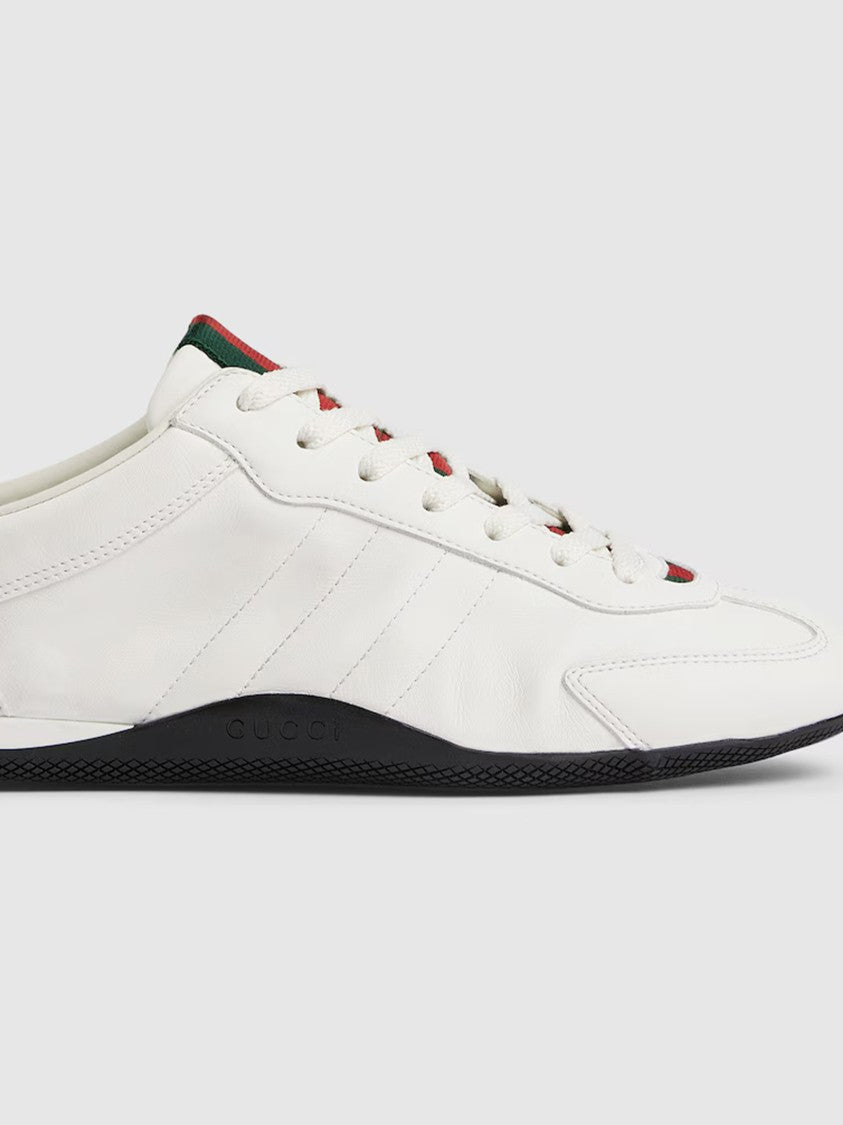 Gucci White Shift Low-Top Streamlined Sneakers