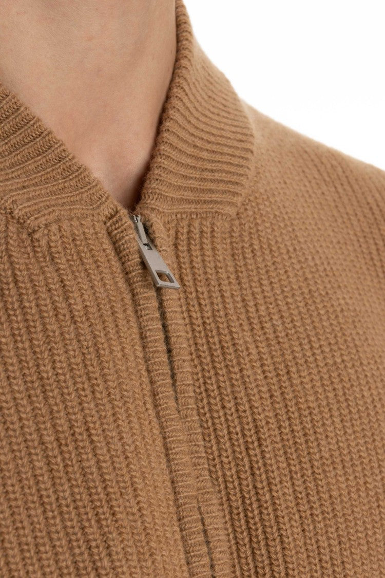 Roberto Collina Ribbed Wool Full-Zip Cardigan