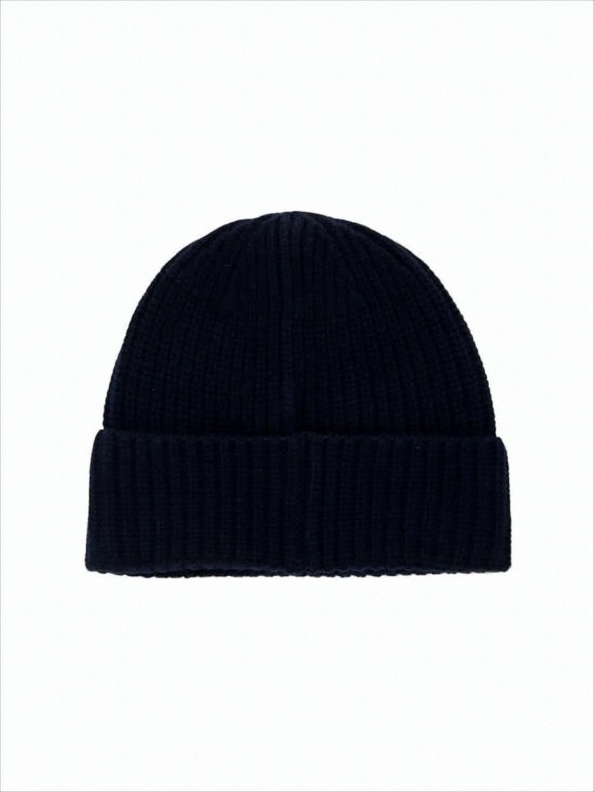Stone Island Ribbed Knit Beanie With Folded Cuff