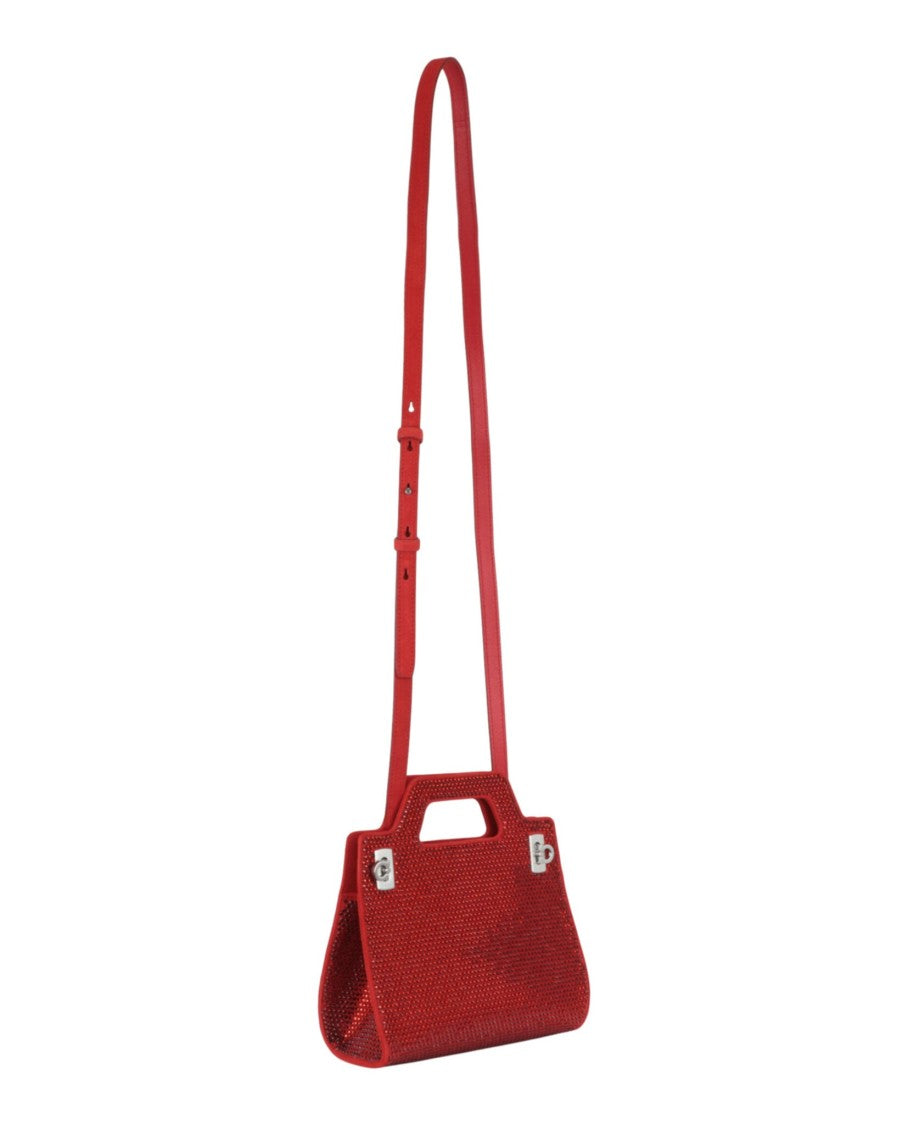 Ferragamo Wanda Mini Bag With Crystal Embellishments