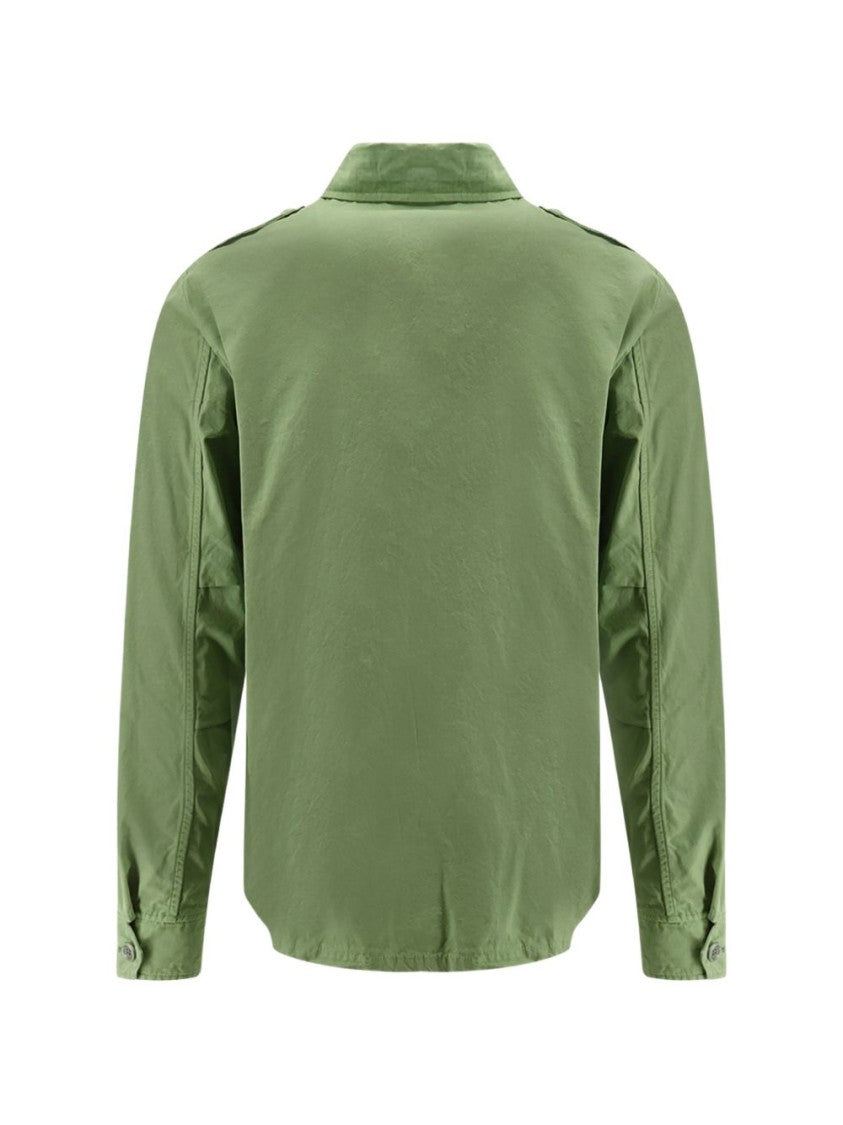 Aspesi Green Military Cotton Functional Pocket Shirt