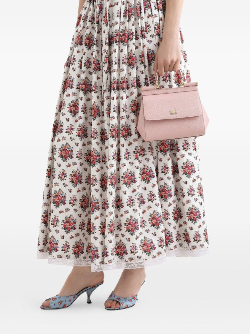 Dolce & Gabbana Structured Trapezoidal Handbag With Flap Closure