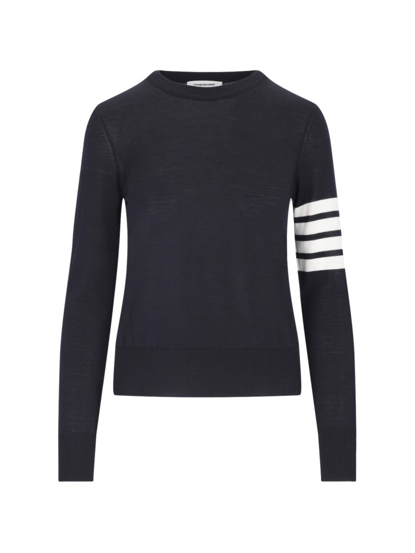 Thom Browne Blue 4-Bar Virgin Wool Sweater