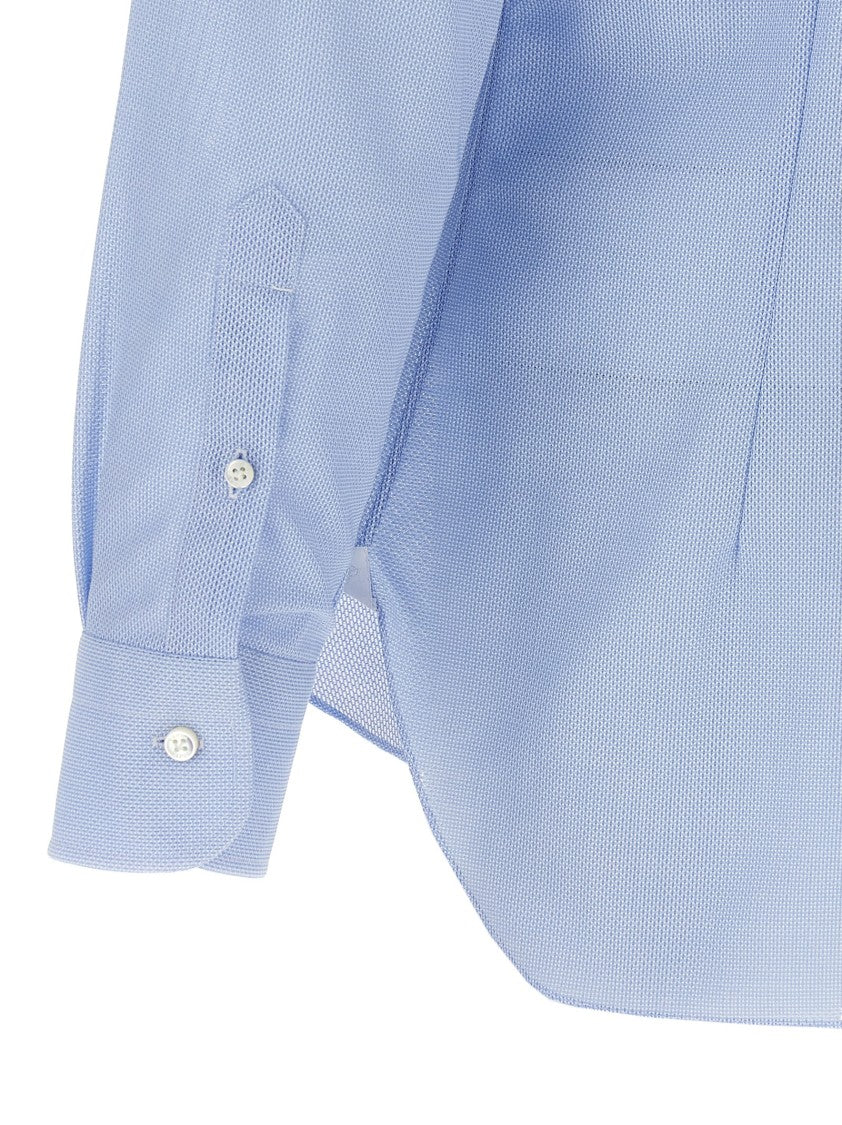 Barba Honeycomb-Pattern Cotton Shirt