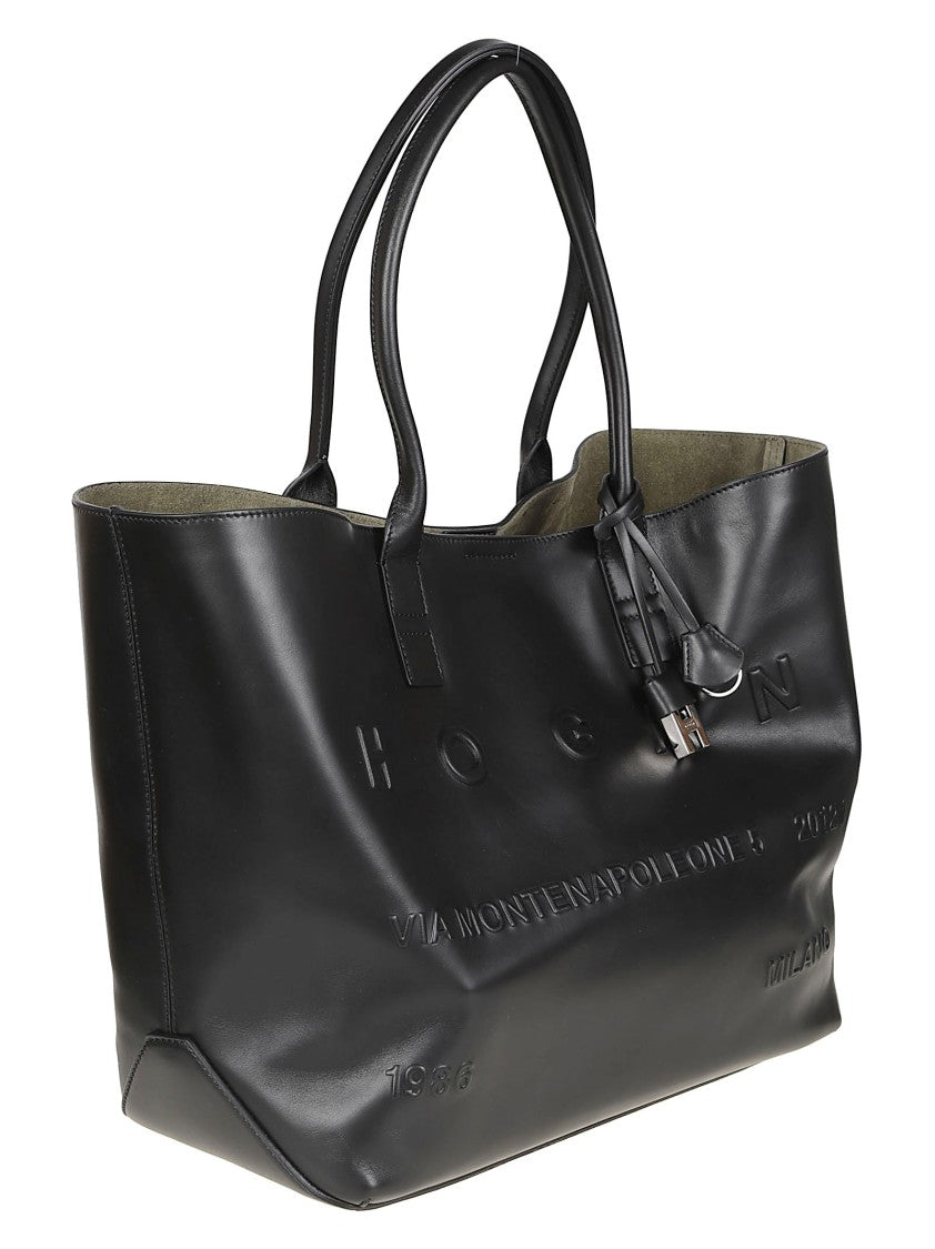 Hogan Address Medium Shopping Calf Leather Tote Bag