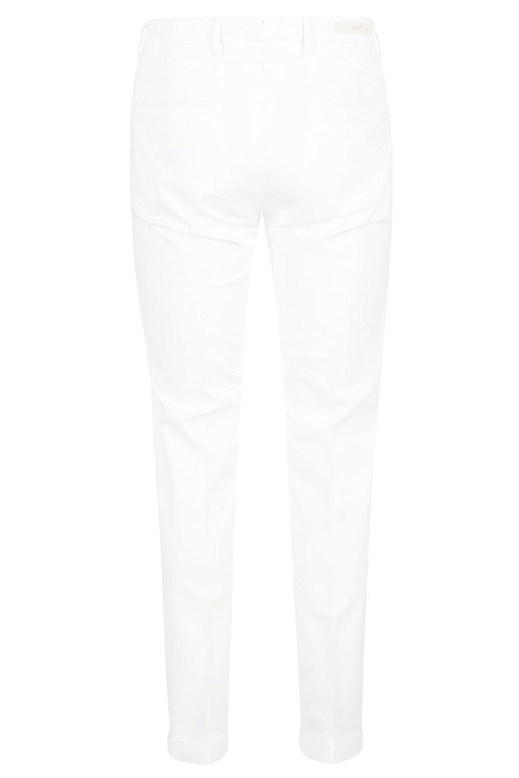 Briglia Cream Tricotina Medium Waist Cotton-Blend Straight-Leg Pants