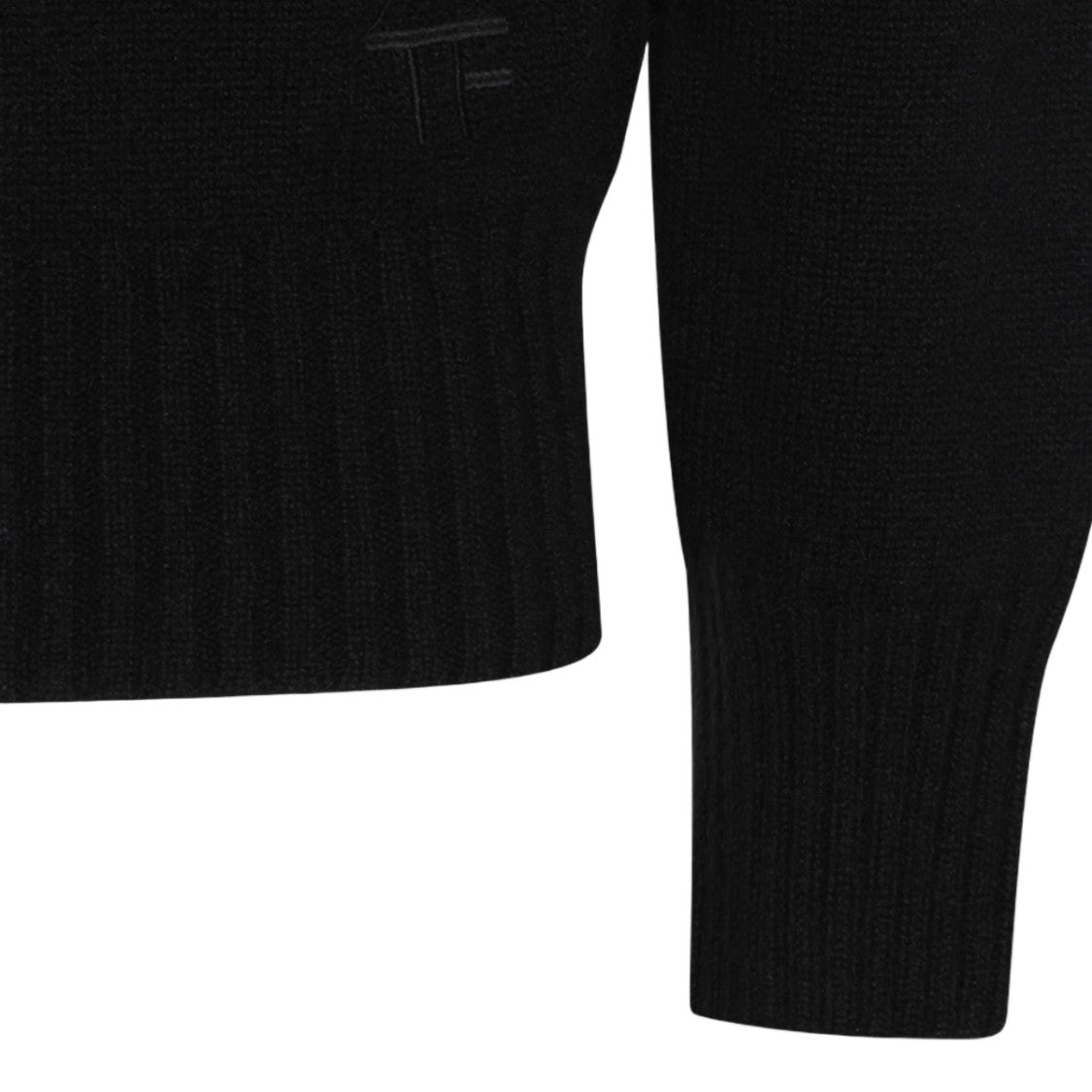 Tom Ford Knitted Black Hoodie Sweater With Subtle Branding